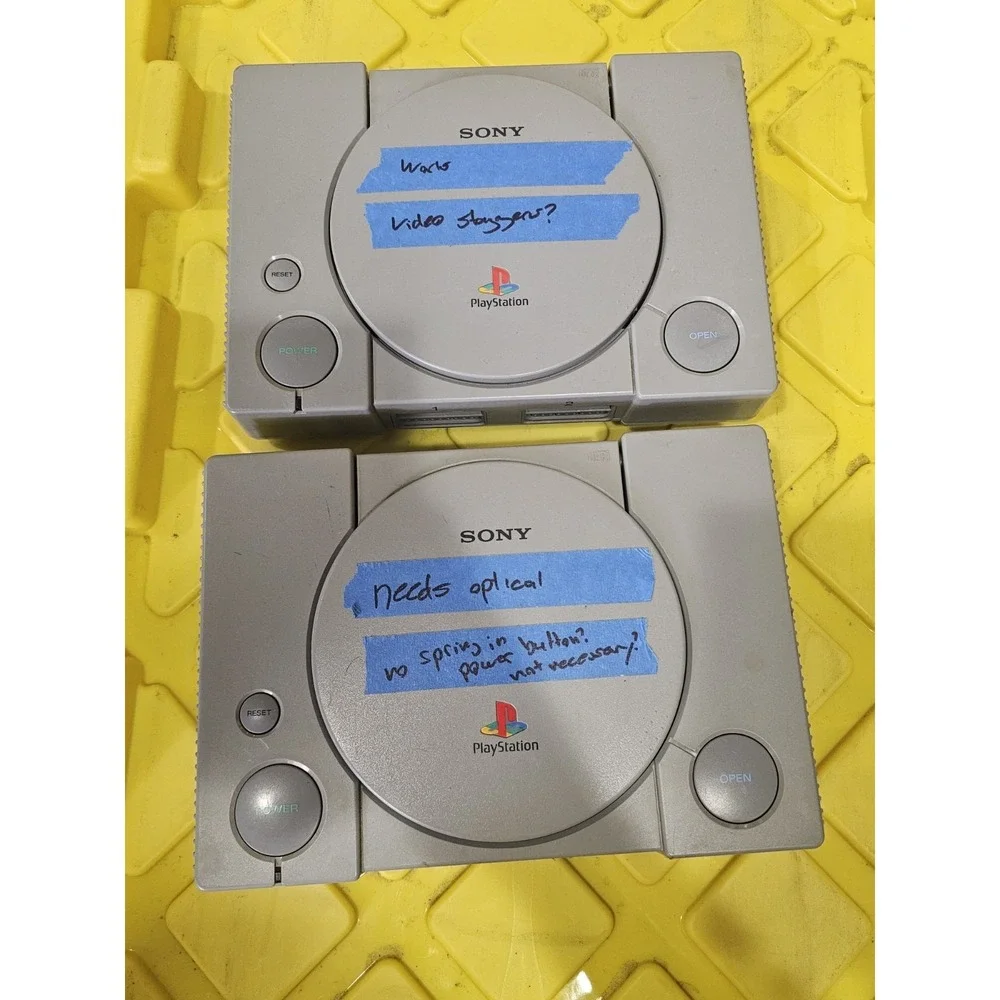 2 Sony PlayStation 1 PS1 SCPH-7501 & SCHP-101 Video Game Console & Extra Optical
